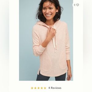 Anthro Pink Ribbed Pullover Sweatshirt